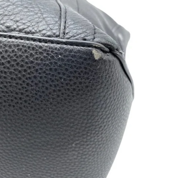 PERLINA Black Pebbled Leather Studded Tote Bag  (OS) - Picture 7 of 9